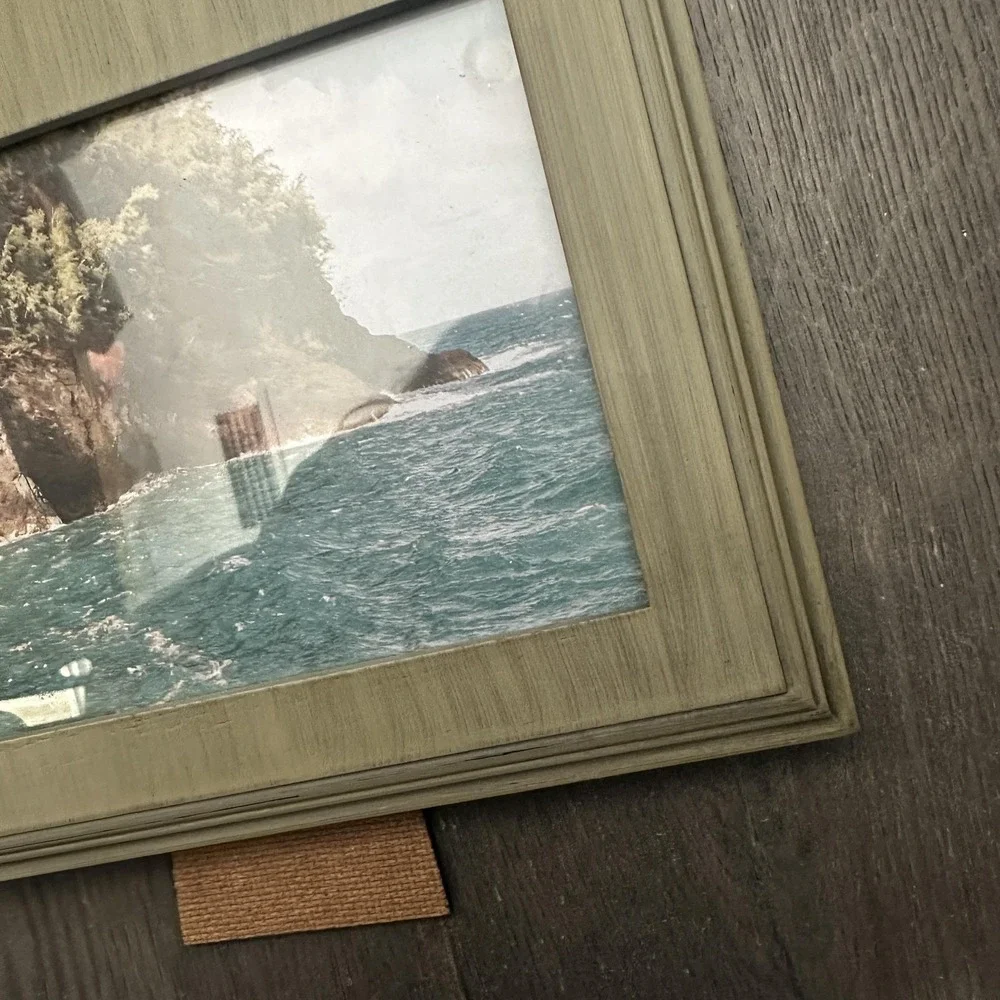 Green Taupe Wood Grain Picture Photo Frame 5x7 Tabletop Farmhouse Cottagecore